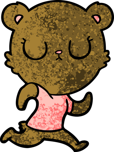 Bir insan tarafından çizilmiş barışçıl çizgi film ayısı.