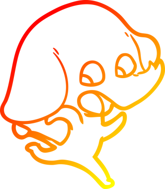 Bir insan tarafından çizilmiş şirin bir fil çizimi.