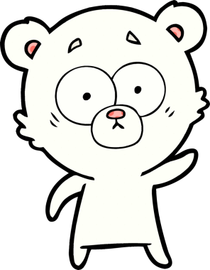 Bir insan tarafından çizilmiş kutup ayısı karikatürü