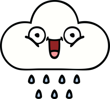 Bir insan tarafından çizilmiş şirin yağmur bulutu karikatürü