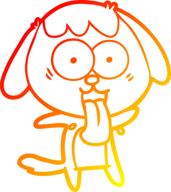 Bir insan tarafından çizilmiş sevimli bir köpeğin sıcak çizgi çizgisi.