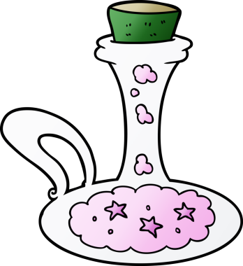 bir insan tarafından çizilmiş sihirli iksir.