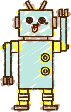 Bir insan tarafından çizilen robot tebeşiri.