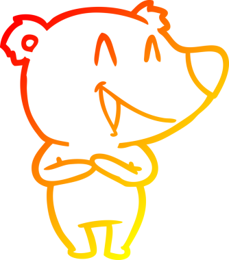 Bir insan tarafından çizilmiş gülen ayı karikatürü.