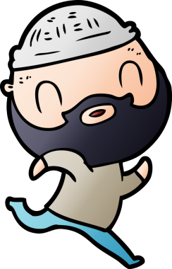 Bir insan tarafından çizilmiş sakallı bir adam.