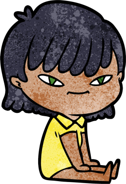 Bir insan tarafından çizilmiş karikatür kadın.