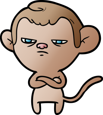 Bir insan tarafından çizilmiş çizgi maymun.