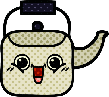 Bir insan tarafından çizilmiş bir çaydanlık çizgi filmi.