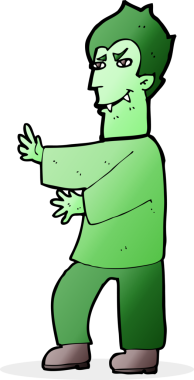 Bir insan tarafından çizilmiş bir vampir çizgi filmi.