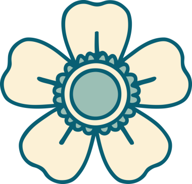 Bir insan tarafından çizilmiş bir çiçeğin ikonik dövme şekli