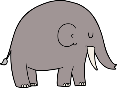 Bir insan tarafından çizilmiş bir fil.