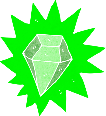 Bir insan tarafından çizilmiş dev bir zümrüt.