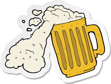 Bir insan tarafından çizilmiş bira bardağının çıkartması.