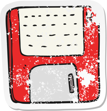 Bir insan tarafından çizilmiş eski bir bilgisayar diskinin gerilimli yapıştırması