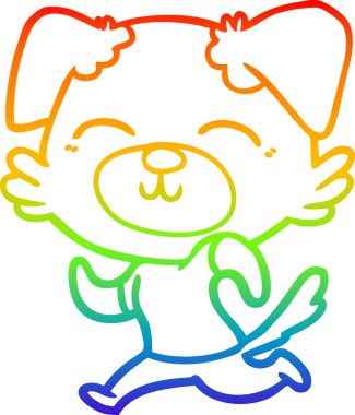 gökkuşağı gradyan çizimi bir insan tarafından çizilmiş bir çizgi köpek