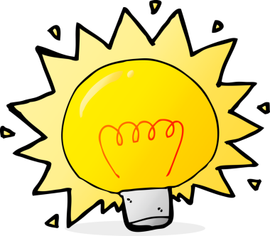 bir insan tarafından çizilmiş karikatür elektrik ampulü