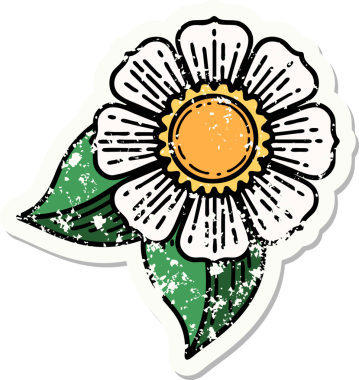 Bir insan tarafından çizilmiş geleneksel bir çiçek stili dövmesi.