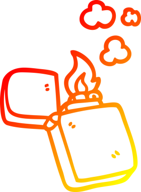 Bir insan tarafından çizilmiş eski bir karikatürün sıcak gradyan çizimi