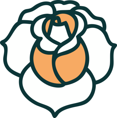 Bir insan tarafından çizilmiş bir çiçeğin ikonik dövme şekli