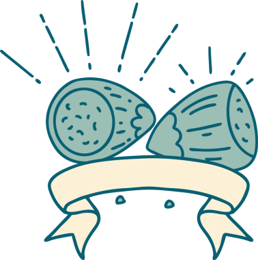 Bir insan tarafından çizilmiş fındık dövmeli parşömen.