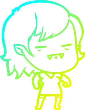 Bir insan tarafından çizilmiş bir ölümsüz vampir kız çizgi filmi.