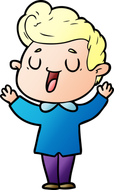 Bir insan tarafından çizilmiş mutlu çizgi film adamı.