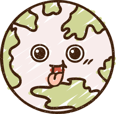 Bir insan tarafından çizilen Dünya Tebeşiri