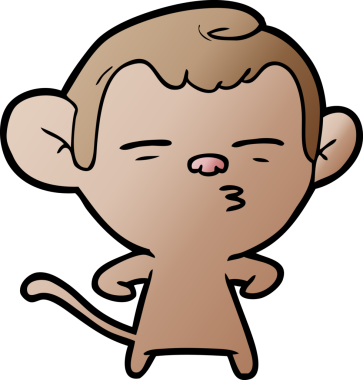 bir insan tarafından çizilmiş şüpheli maymun çizgi filmi