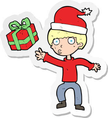 Bir insan tarafından çizilmiş bir karikatür çocuğunun çıkartması.