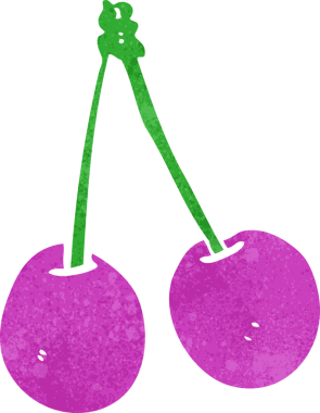 Bir insan tarafından çizilmiş kirazlar.