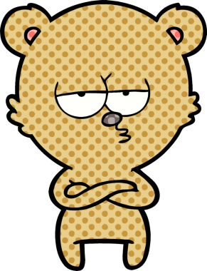 Bir insan tarafından çizilmiş sıkılmış ayı çizgi filmi