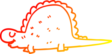 Bir insan tarafından çizilmiş tarih öncesi bir dinozorun sıcak çizgi çizimi