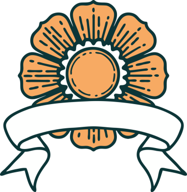 Bir insan tarafından çizilmiş geleneksel bir çiçek dövmesi.