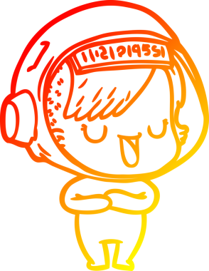 Bir insan tarafından çizilmiş bir astronot kadın çizgi çizimi.