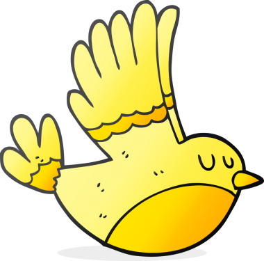 Bir insan tarafından çizilmiş serbest çizim uçan kuş.