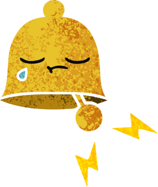 Bir insan tarafından çizilmiş bir çanın retro çizim tarzı karikatürü.