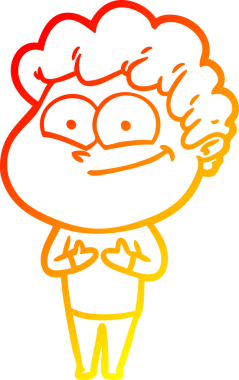 Bir insan tarafından çizilmiş mutlu bir adamın çizgi çizimi.