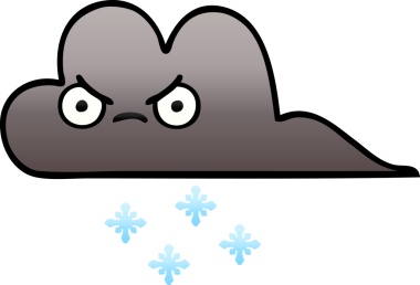 Bir insan tarafından çizilen kar bulutunun gölgeli karikatürü