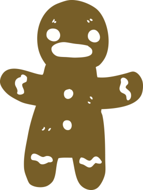 Bir insan tarafından çizilmiş zencefilli kurabiye adam.