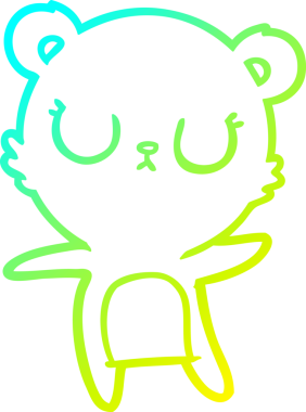 Bir insan tarafından çizilmiş barışçıl bir kutup ayısının soğuk çizgi çizimi.