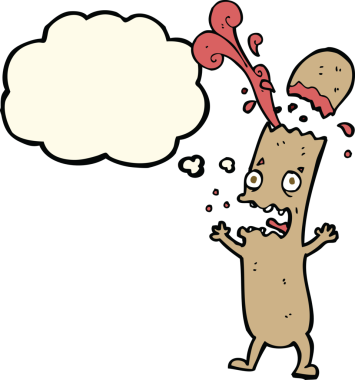 İnsan tarafından çizilmiş az pişmiş sosisli çizgi film.