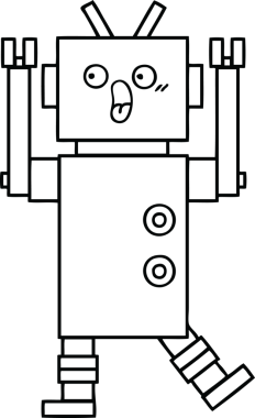 Bir insan tarafından çizilmiş robot çizimi