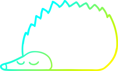 Bir insan tarafından çizilen kirpinin soğuk gradyan çizgisi