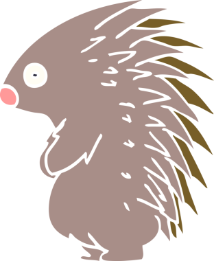 Bir insan tarafından çizilmiş çivili kirpi.