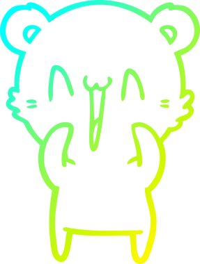 Bir insan tarafından çizilen mutlu ayı karikatürünün soğuk gradyanı.