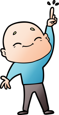 bir insan tarafından çizilmiş kel bir adam.