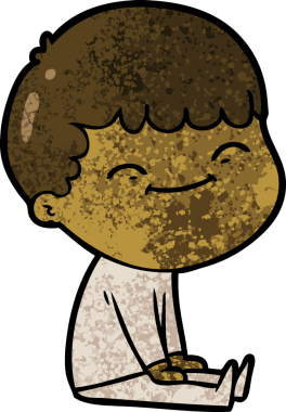 Bir insan tarafından çizilmiş mutlu çocuk çizgi filmi.