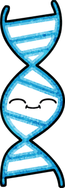 Bir insan tarafından çizilmiş DNA ipliğinin retro grunge desen karikatürü