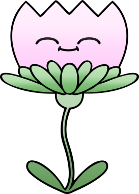 Bir insan tarafından çizilmiş rengarenk bir çiçek karikatürü.