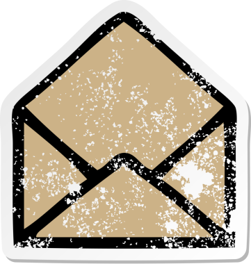 Bir insan tarafından çizilmiş şirin bir karikatür kağıdının sıkıntılı çıkartması.